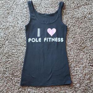 Black I love pole fitness tank